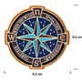 Patch Patche Rose Des Vents Boussole Écusson Brodé Thermocollant Voyage