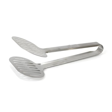 PARENCE.- Pince de Cuisine en Acier Inoxydable - Pince de Service Rainurée Spéciale Hamburger - Polyvalent