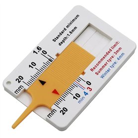 cyclingcolors Jauge de Profondeur Pneu 0-20mm Outil de Mesure Contrôle Bande Roulement Lecture Facile Voiture Moto Van SUV Camio