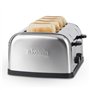 H.Koenig TOS14 Grille Pain Toaster 4 Tranches Fentes larges Inox vintage, 6 Niveaux de brunissage, Décongélation, Rapide et unif