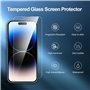 NEW'C Kit de 3, Verre Trempé pour iPhone 14 Pro (6,1 Pouces) Film en Protection écran efficace contre les Rayures - Ultra Résist