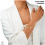 TILOVE - Bracelet en Pierre Naturelle Quartz Rose Lithothérapie pour Femme avec Trèfle Porte Bonheur en Acier Inoxydable. Conçu 