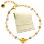 TILOVE - Bracelet en Pierre Naturelle Labradorite Lithothérapie pour Femme avec Trèfle Porte Bonheur en Acier Inoxydable. Conçu