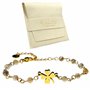 TILOVE - Bracelet en Pierre Naturelle Labradorite Lithothérapie pour Femme avec Trèfle Porte Bonheur en Acier Inoxydable. Conçu 