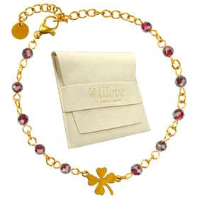 Bracelet en Pierre Naturelle de Grenat Rouge