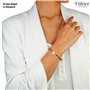 Bracelet en Pierre Naturelle de Grenat Rouge, Lithothérapie pour Femme avec Trèfle Porte Bonheur en Acier Inoxydable. Conçu en F