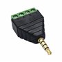 4X Bornier mini jack 3,5 mm Male TRRS stereo domino micro start stop 4 pins sans soudure