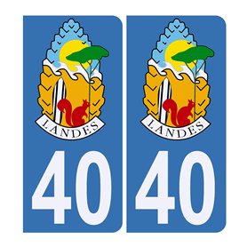 HADEXIA Autocollant Sticker Plaque d’immatriculation Voiture 40 Blason des Landes