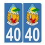 HADEXIA Autocollant Sticker Plaque d’immatriculation Voiture 40 Blason des Landes