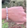 Vera Mentis Bracelet en Pierre de Lune Pierre Naturelle Perles de taille 8mm - Bijou Unisexe Élégant - Marque Cadeau Femme et Ho