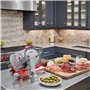 Trancheuse à Jambon Premium 250 mm – Épaisseur Réglable 0 à 15 mm – Design Rouge Élégant – Haute Performance et Finitions Supéri