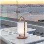 Lampe enceinte bluetooth sans fil - LUMISKY - WOODY PLAY - H37 cm - Poignée bois - LED blanc et multicolore dimmable