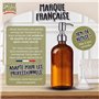 Flacon Pompe Vide Verre 500ml Ambre Vintage | Lot de 2 + Entonnoir | INOX Brossé | Marque Française | Distributeur Savon Gel Hyd