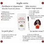 Argile verte montmorillonite ECO-CERT avec pinceau en silicone - Nettoie les pores en profondeur, hydrate et adoucie la peau - D