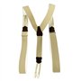 Bretelles à Boutons et Tresses beige Unies - Bretelles larges vintage - Longueur 120 cm Largeur 3