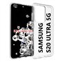 COQTEL® Coque pour Samsung Galaxy S20 Ultra 5G étui Transparent Double Protection intégrale Silicone et TPU Antichoc Housse prot