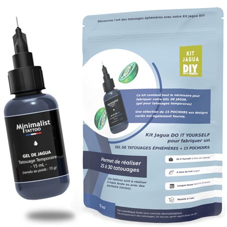 Kit DIY Tatouage Ephemere Jagua : Créez votre Gel Cosmétique + Pochoirs Tatouage – Activite manuelle adulte ou ado à partir de 1