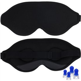 Kit Sérénité ǀ Kit Voyage Accessoires avec Masque de Nuit Occultant pour adulte & Bouchons d’Oreille Anti Bruit – Idéal Avion
