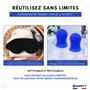 Kit Sérénité ǀ Kit Voyage Accessoires avec Masque de Nuit Occultant pour adulte & Bouchons d’Oreille Anti Bruit – Idéal Avion, R