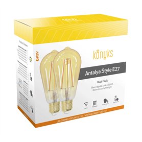 Ampoules connectées Vintage Konyks Antalya Style - Lot de 2 LED Wi-FI + Bluetooth E27