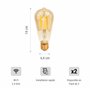 Ampoules connectées Vintage Konyks Antalya Style - Lot de 2 LED Wi-FI + Bluetooth E27, 806 Lumens, 7 Watts, Blanc réglable de 27