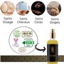 COFFRET CADEAU HAMMAM- Huile d'argan bio du Maroc 30ml- Gommage au Savon noir à l'Eucalyptus 200G- Gant de gommage corps Kessa H