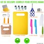 Kit Couteau cuisine enfant - Couteau enfant qui ne coupe pas - Couteau montessori - Set ustensile cuisine enfant avec protège do