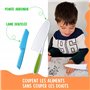 Kit Couteau cuisine enfant - Couteau enfant qui ne coupe pas - Couteau montessori - Set ustensile cuisine enfant avec protège do