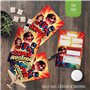Lola et Louis (L&L) 10 Cartes Invitation Enfants avec Enveloppes pour fille et garçon • MESSAGE SECRET À GRATTER • Thème Super-H
