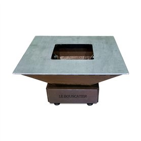 Brasero Plancha en Acier Corten – Barbecue Exterieur avec Rangement Bûches – Brasero Design Jardin Terrasse – Modèle Lou Pitchou