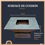 Brasero Plancha en Acier Corten – Barbecue Exterieur avec Rangement Bûches – Brasero Design Jardin Terrasse – Modèle Lou Pitchou