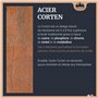 Brasero Plancha en Acier Corten – Barbecue Exterieur avec Rangement Bûches – Brasero Design Jardin Terrasse – Modèle Lou Pitchou