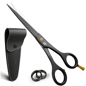 Ciseaux de barbier professionnels pour barbier et usage personnel (noir)