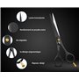 Ciseaux de barbier professionnels pour barbier et usage personnel (noir), Acier Inoxydable, Ciseaux à cheveux Pro, 6 Pouces, Cis