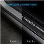 ODOKIT Seuil De Protection Fibre De Carbone Noir - Compatible avec Renault Twingo - Accessoires 4 Pièces - Facile à Installer - 