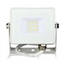 V-TAC 429 Projecteur 10W sécurité extérieur étanche avec Verre Gris Corps Blanc Samsung LED IP65 6400K 800 lumens, Die Cast Alum