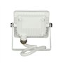 V-TAC 429 Projecteur 10W sécurité extérieur étanche avec Verre Gris Corps Blanc Samsung LED IP65 6400K 800 lumens, Die Cast Alum