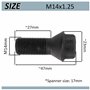 AERZETIX - C66674 - Lot de 2 boulons de roue M14x1.25 mm - en acier zingué galvanisé - compatible avec 36 13 6 781 151, 36 13 6 