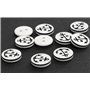 AERZETIX - C65672 - Lot de 10 Boutons à coudre motif "ancre marine" Ø12.5x2.9 mm à 2 trous 20L L20 - couleur: blanc/noir - en pl