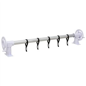 WKIEQACO Rouleau de couverture de piscine avec base en plastique pour maison et jardin