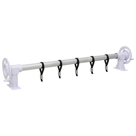 WKIEQACO Rouleau de couverture de piscine avec base en plastique pour maison et jardin