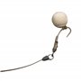 PRO FILSTAR Ronnie Rig N2 Hameçon de pêche à la carpe en fluorocarbone 20 cm, 9 kg, manchon angulaire, hameçon incurvé, leurre p