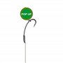 PRO FILSTAR Hameçon de pêche à la carpe Combi Rig Wide Gape N6, bas de ligne en fluorocarbone 20 cm, manchon d'angle, cordon tre