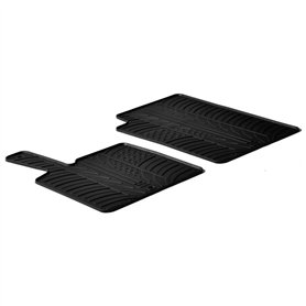 Gledring Set tapis de caoutchouc compatible avec Smart ForTwo 2006-2014 (T profil 2-pièces + clips de montage)