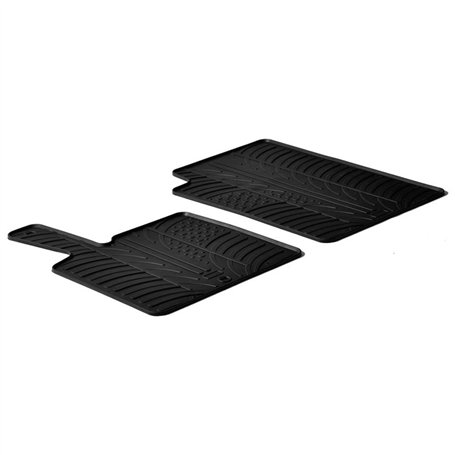 Gledring Set tapis de caoutchouc compatible avec Smart ForTwo 2006-2014 (T profil 2-pièces + clips de montage)