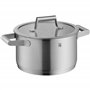 WMF Comfort Line Lot de 5 casseroles à induction avec couvercle en verre, en acier inoxydable Cromargan mat, graduation, lot de 