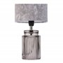 Pauleen 48213 Poser Classy Velvet Max. 20 Watt, Lampe de Chevet d’Aspect Glamour en Velours, E14, Satin, Gris, Verre fumé