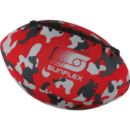 Sunflex® Néoprène American Football Camo rouge | Très maniable et idéal pour lancer et attraper | Ballon souple et léger pour la