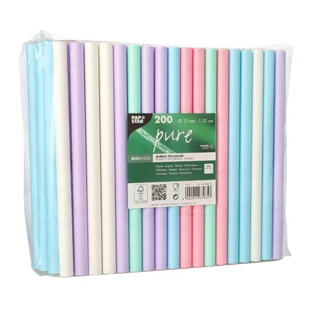 PAPSTAR 88024 Lot de 200 pailles à thé à bulles