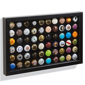 Leuchtturm 345773 Cadre de présentation Finestra - Cadre pour Bouchons de Champagne ou Capsules - Noir